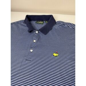 The Masters Golf Tournament Amen Corner Polo Shirt Size XXL Blue Striped Vintage